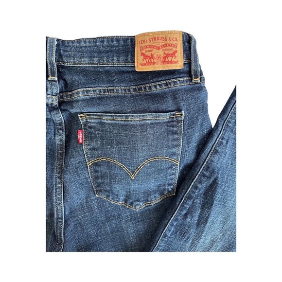 Levis Womens 721 Jeans 33 Dark Blue Wash High Rise Skinny Cotton Blend Stretch - Picture 7 of 10